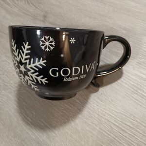 Godiva Black & White Snowflake Mug